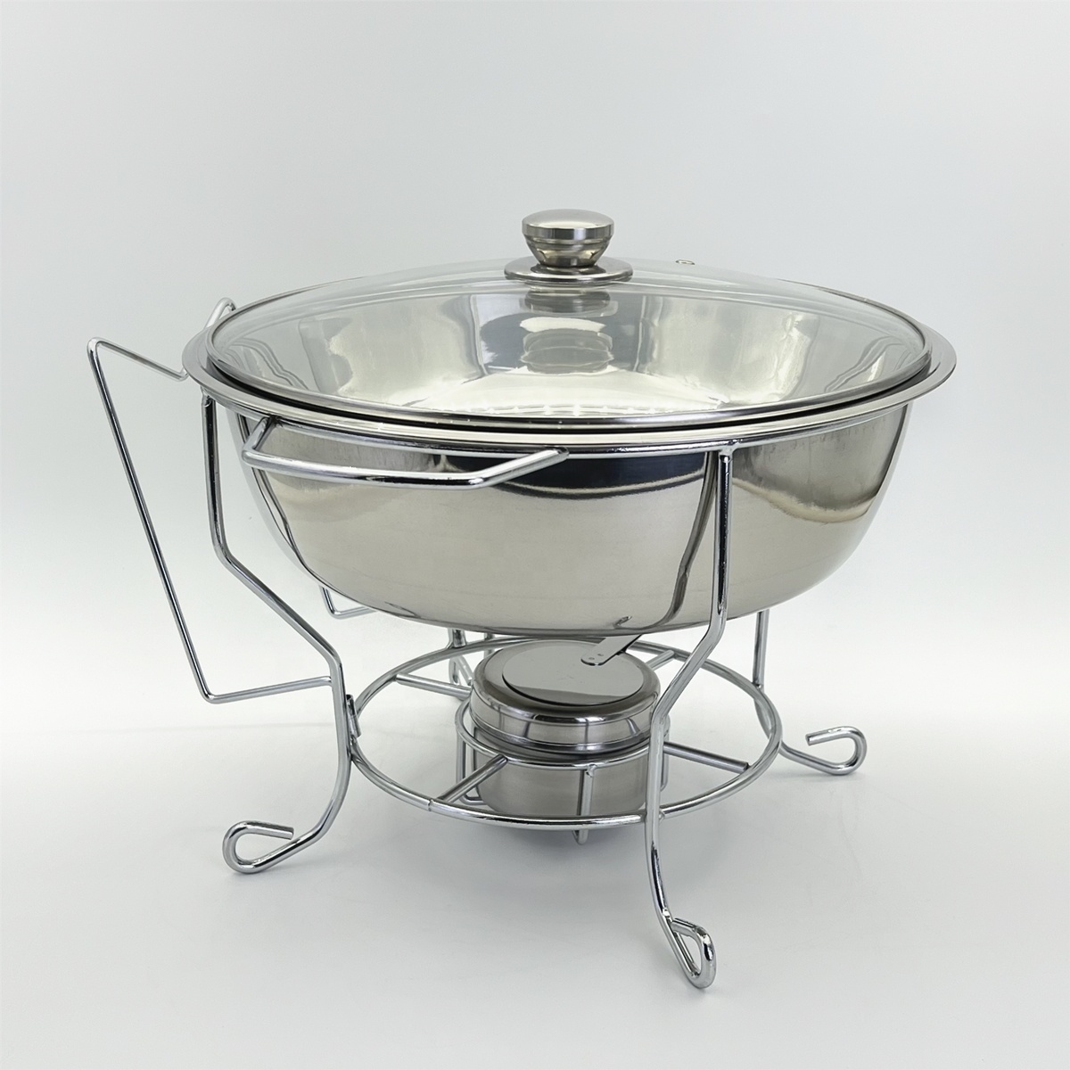 Simple Design Stainless Steel Round Chafing Dish Food Warmer Buffet Chafing Dishes For Party Restaurant Catering