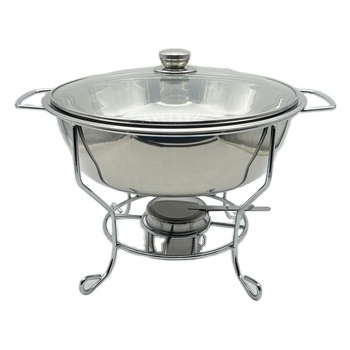 Simple Design Stainless Steel Round Chafing Dish Food Warmer Buffet Chafing Dishes For Party Restaurant Catering