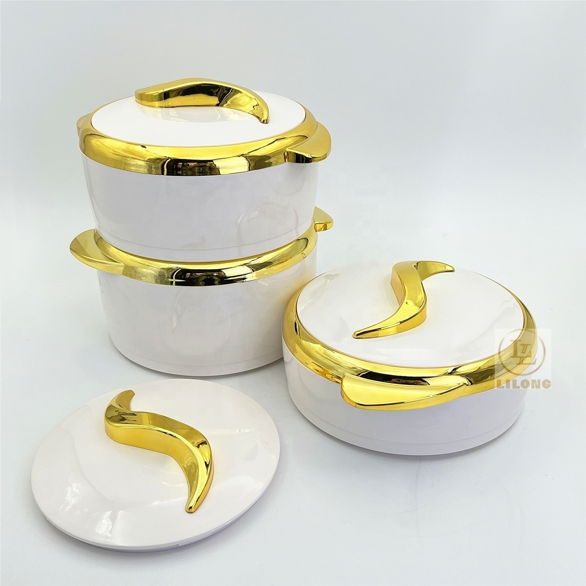 Luxury Home Use 3 Pcs/Set Insulated Stainless Steel Hot Pot Food Warmers Casserole Container