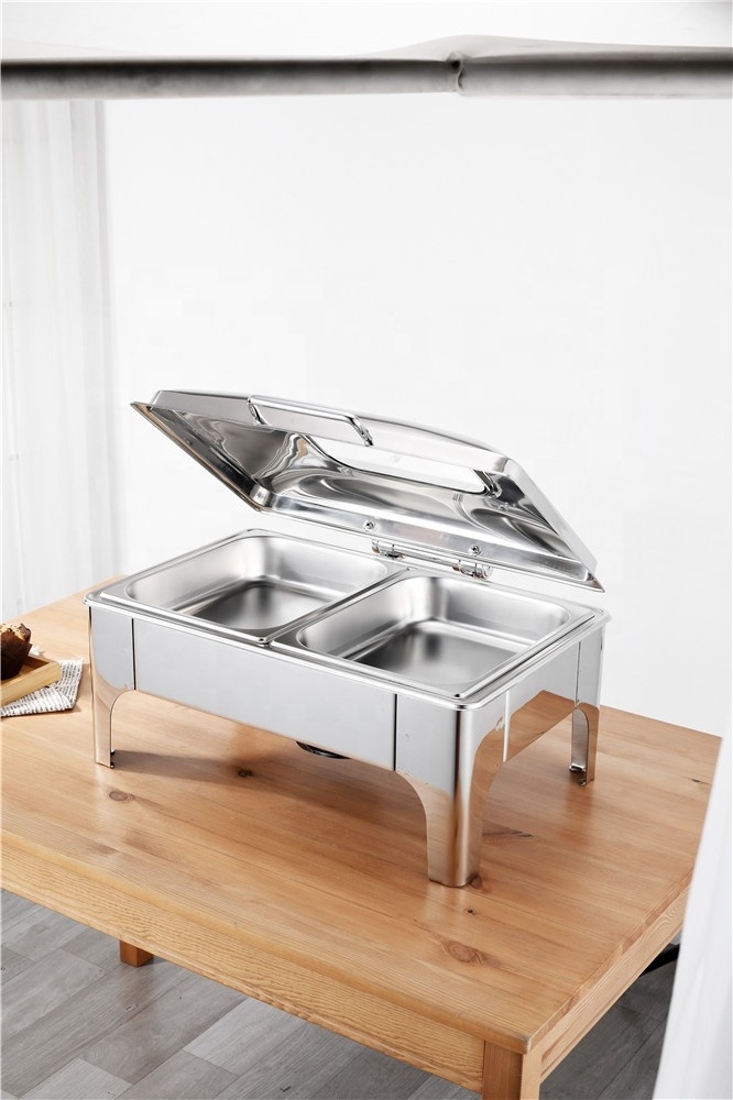 High Quality Catering Restaurant Equipment 9L Stainless Steel Food Warmer Chafing Dish Buffet Set For Party