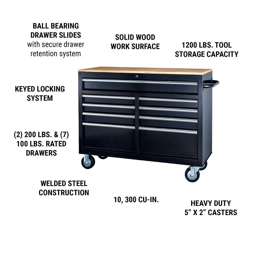 46 in 9 drawers metal rolling large tools cabinet ,kitchen storage cabinet,tool storage cabinet workbench