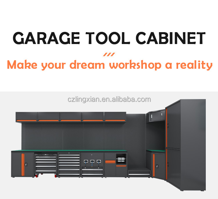 4m 5m 7m metal customized heavy duty steel garage wall tool cabinet storage ,garage cabinet set workbench