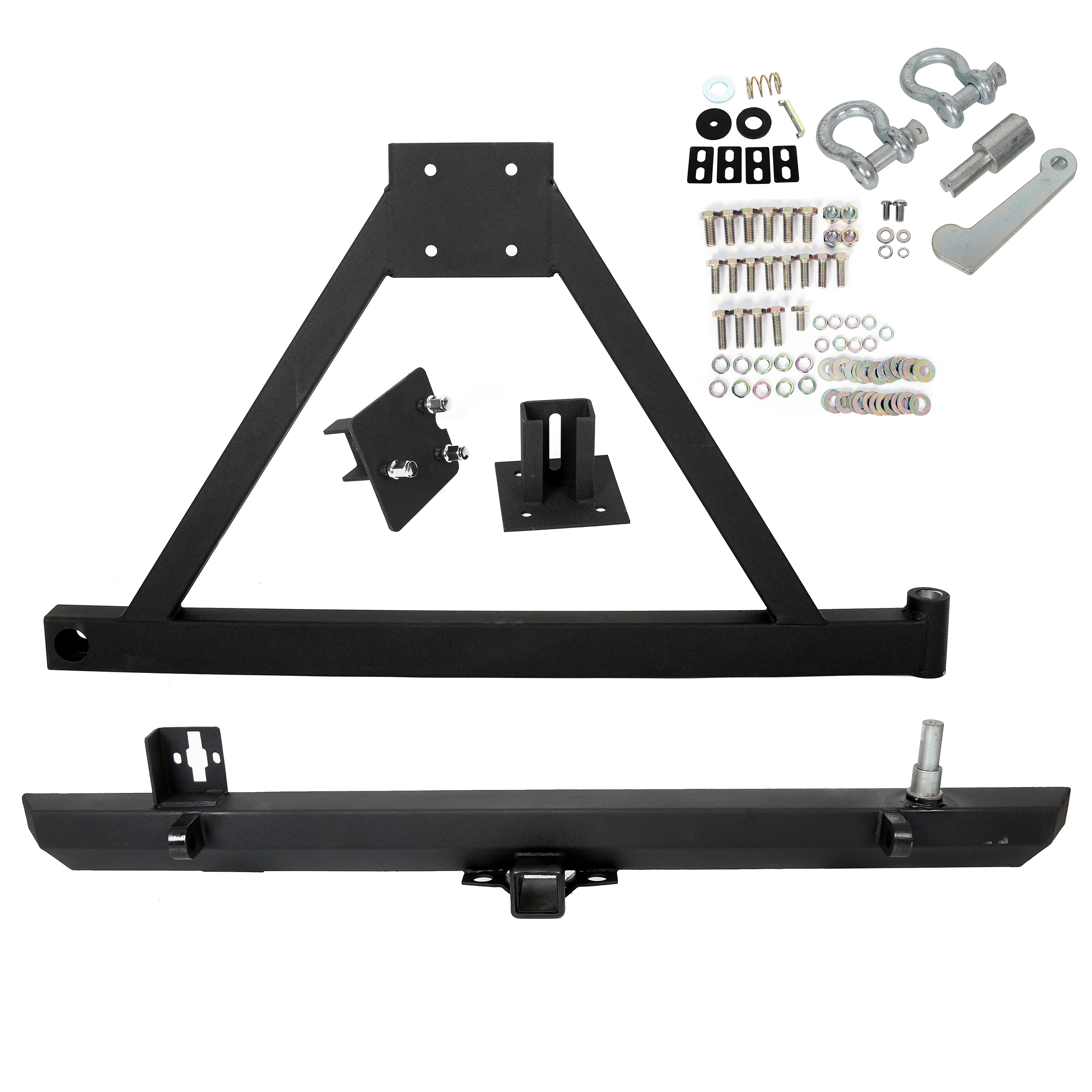 Rear Bumper WITH Tire Carrier Hitch Receiver Fit 1987-2006 Jeep Wrangler TJ YJ