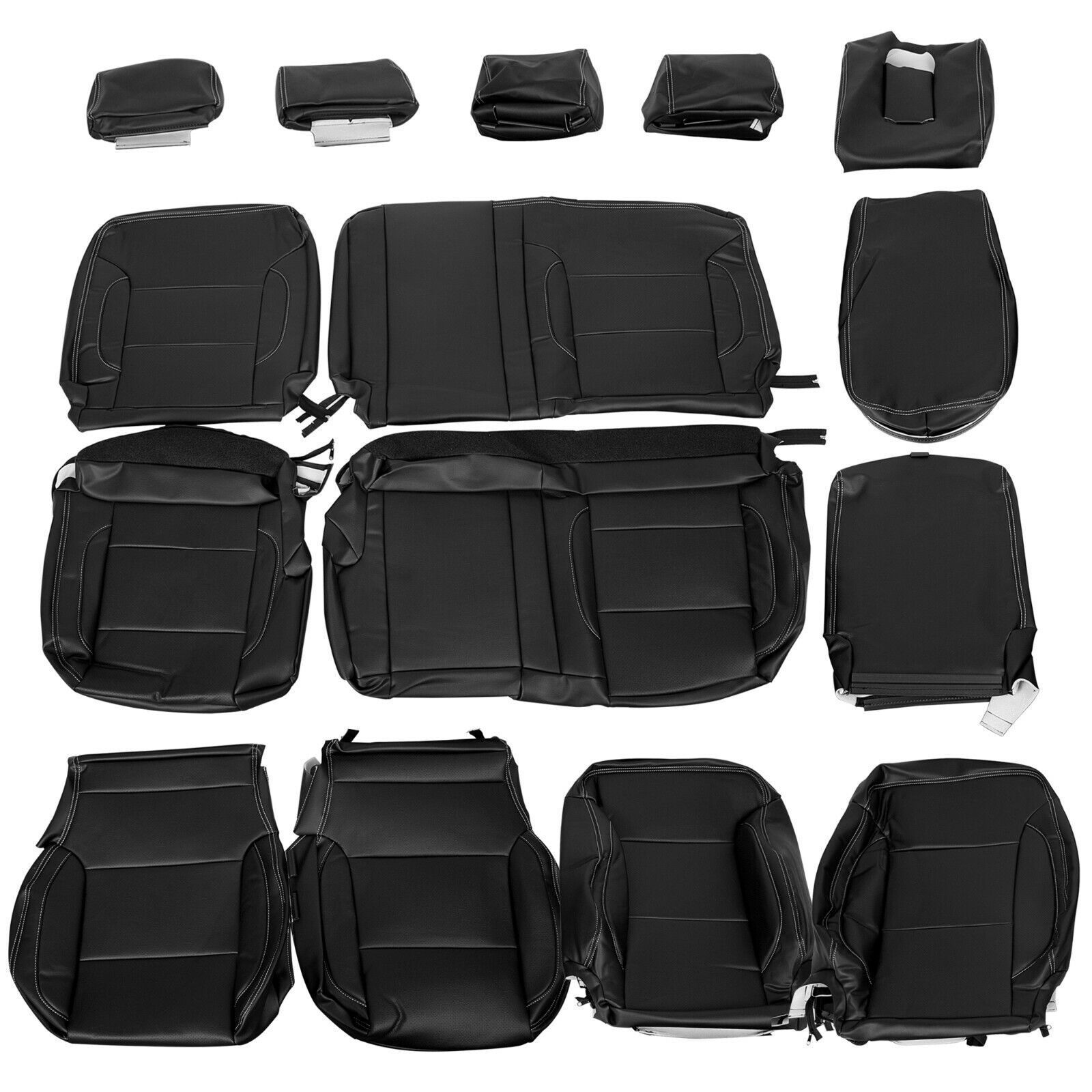 Complete Set Seat Covers For 14-18 Chevy Silverado LT DOUBLE Cab