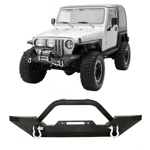 Front Bumper For Jeep Wrangler 87-06 TJ YJ With Winch Plate D-Rings Rock Crawler