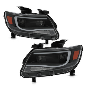 New Black LED DRL Dual Square Projector Headlights For Chevy Colorado 2015-2022