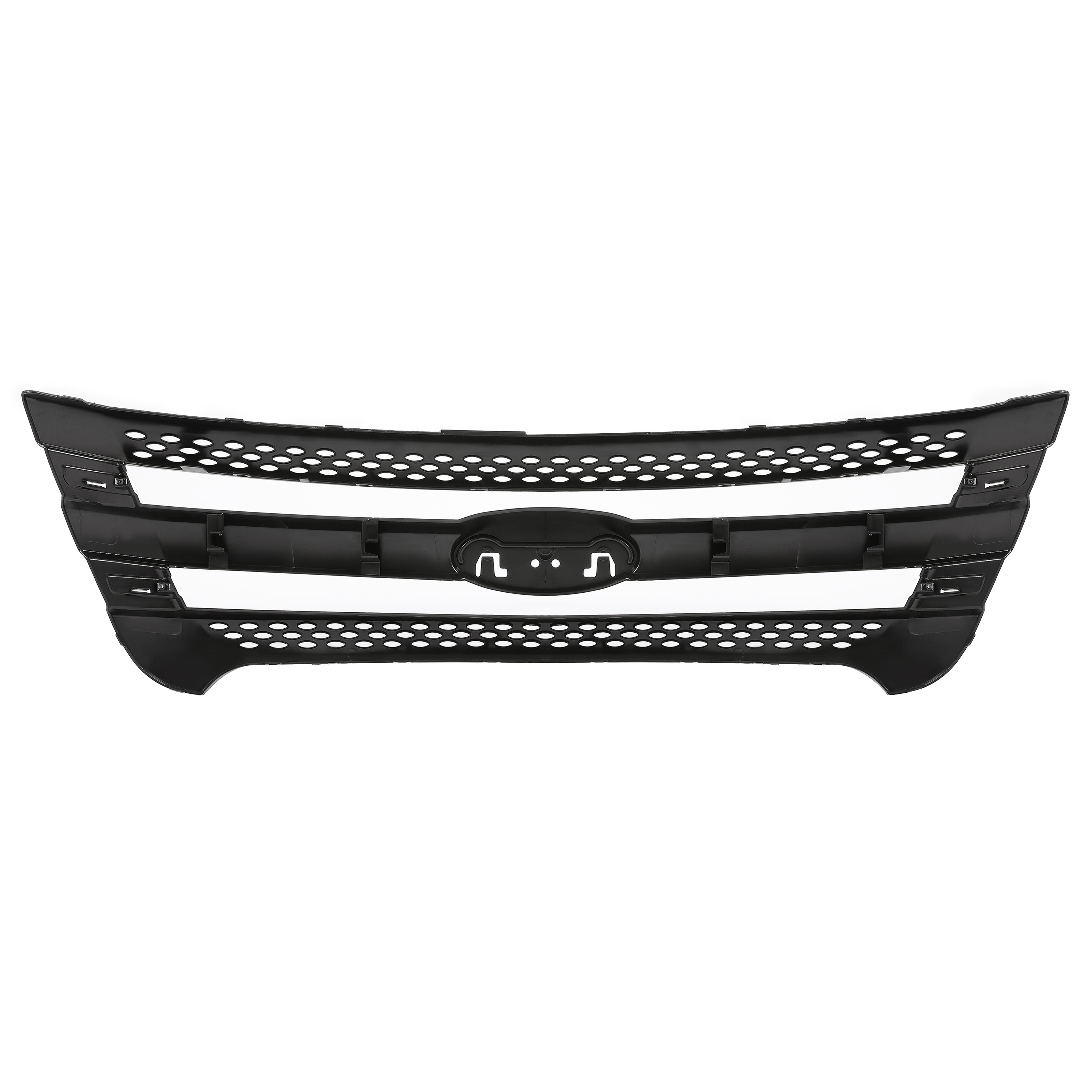 For Ford Explorer 2011-2015 2014 Upper Bumper Hood Grill Trim Overlay ABS Black