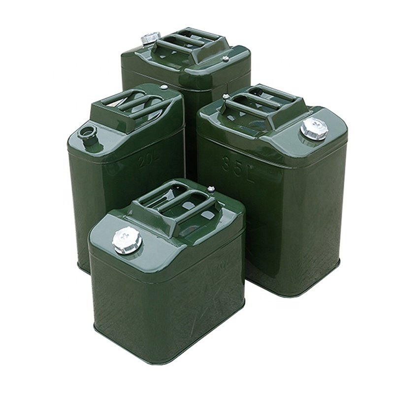 High quality stainless steel tank multiple capacity gasoline Canisters cans 5 Gallon Gas Can Fuel Steel Tank Green