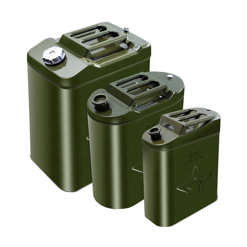 High quality stainless steel tank multiple capacity gasoline Canisters cans 5 Gallon Gas Can Fuel Steel Tank Green