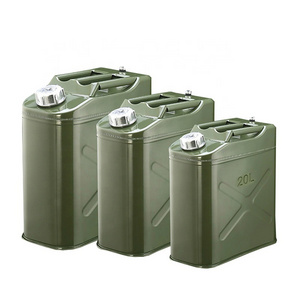 High quality stainless steel tank multiple capacity gasoline Canisters cans 5 Gallon Gas Can Fuel Steel Tank Green