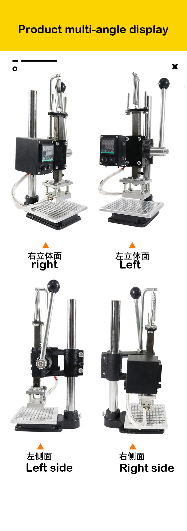 Leather embossing wood brand logo custom hot pressing small pneumatic hot stamping machine branding machine