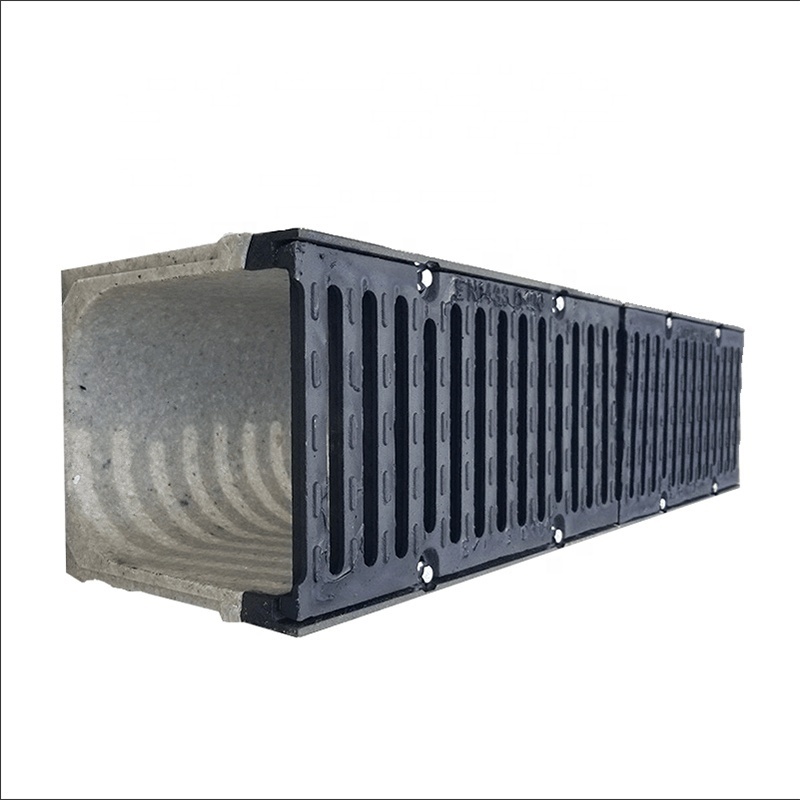 U type drain polymer concrete drainage channel rain water drainage ditches building materials gutter grating cover drainage