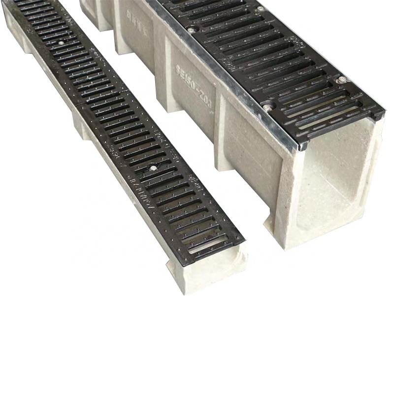 U type drain polymer concrete drainage channel rain water drainage ditches building materials gutter grating cover drainage