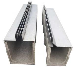 High quality linear drainage ditch resin concrete gutter resin U rainwater drainage ditch with linear cover