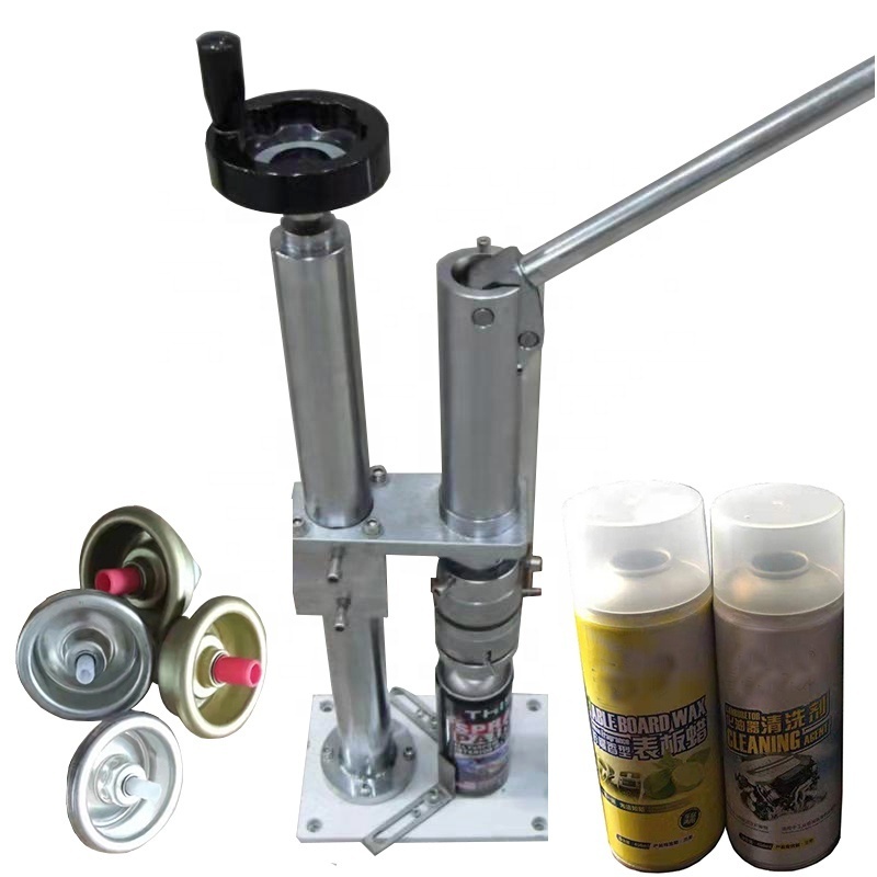 Manual Snow Spray Aerosol Filling Machine Perfume Body Spray Paint Can Aerosol Filling sealing Machine