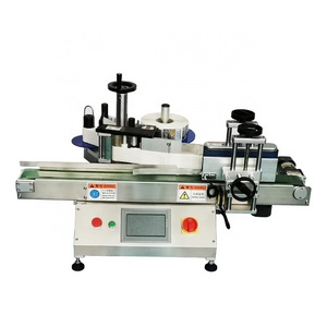 Tabletop Left to Right Small Vial Sticker Automatic Round Bottle Labeling Machine for bottles with printer