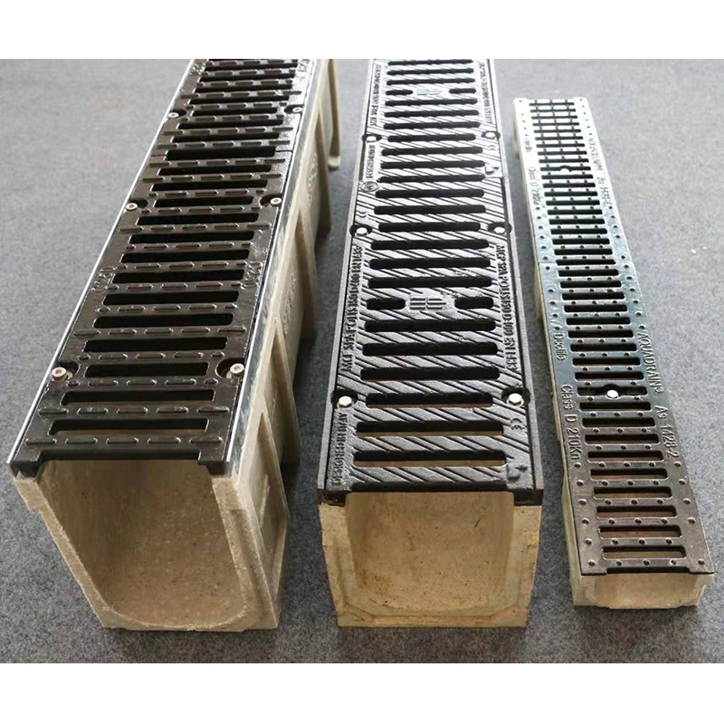 U type drain polymer concrete drainage channel rain water drainage ditches building materials gutter grating cover drainage