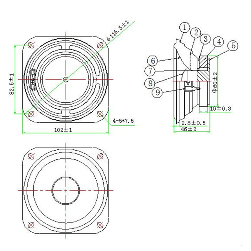 LS102W-42-R4 4inch 15W 4ohm 86dB Mid Bass 25.5mm ASV Voice Coil Massage Armchair Speaker 7.75V