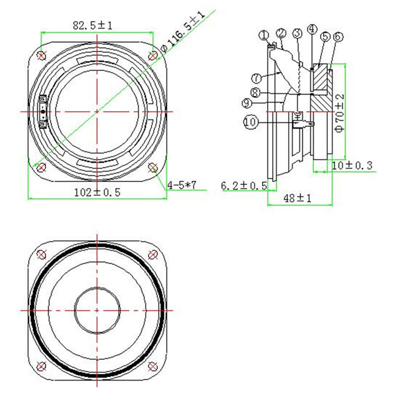 LS102W-47-R8 4inch 8ohm 15W 90dB Mid Bass 25.5mm ASV Voice Coil Massage Armchair Speaker 10.95V