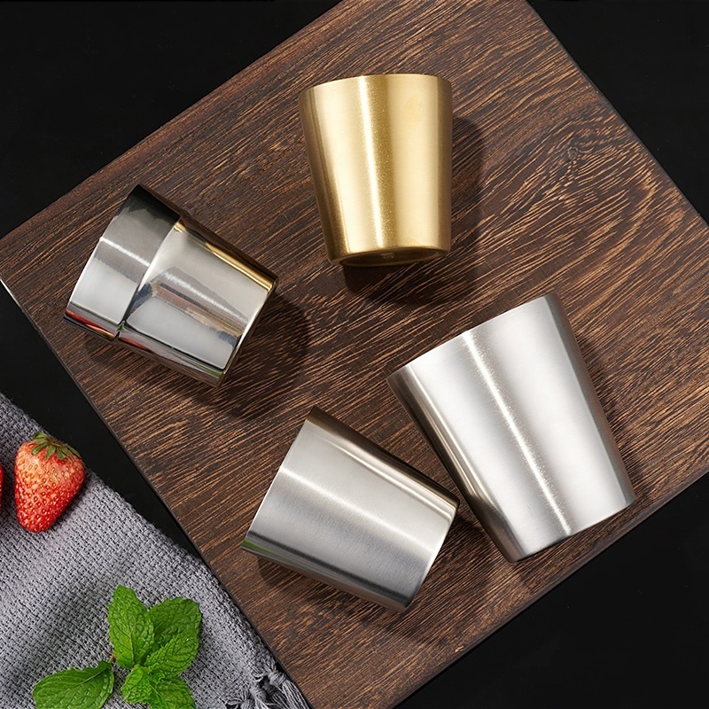 Camping Cup Stainless Steel Double Walled Travel Coffee Tea Water Mug Without Lid for Outdoor Sports Travel Hiking Kitchen