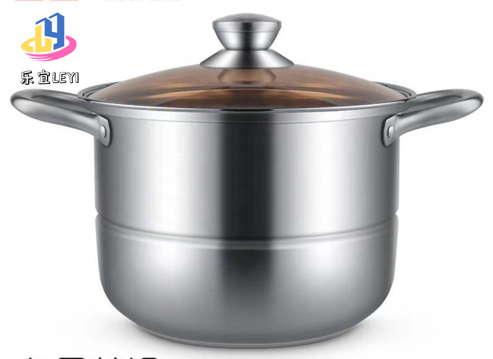 Multifunctional Custom High Quality Stainless Steel 24cm Double Layer Large Cooking Soup Pot  German Steamer Cookware Set