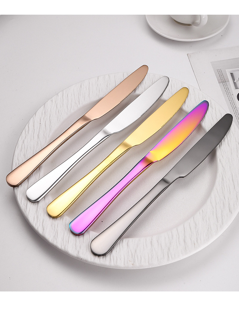 Restaurant Stainless Steel Cutlery set Western Cutlery Set 24 piece Silverware Spoons And Forks Set In Bulk Gold Plated Flatware