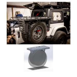 Offroad 4x4 Auto Accessories Steel Spare Tire Utility Basket General For Jeep WRANGLER JL JK