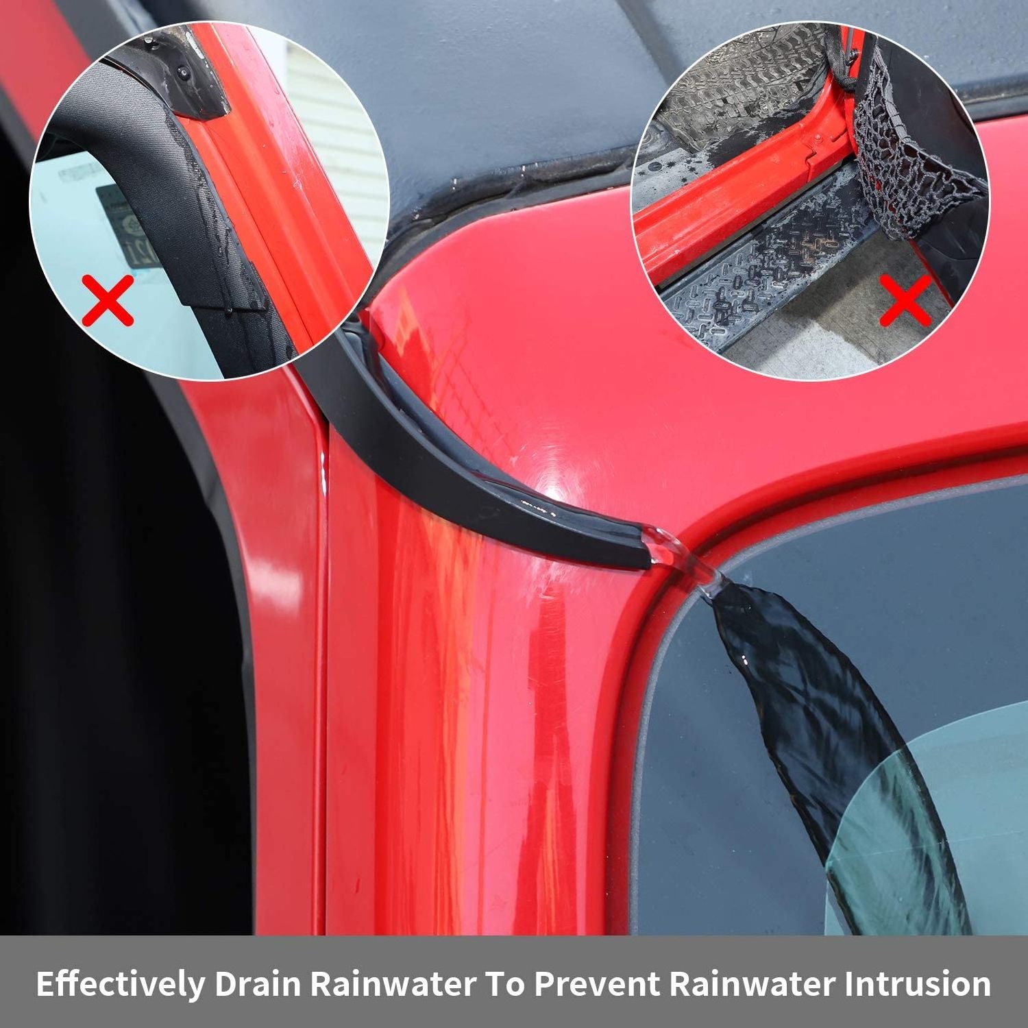 Hot selling Car Body Kit Accessories Hard-Top Roof Rainwater Guard For Jeep Wrangler JL