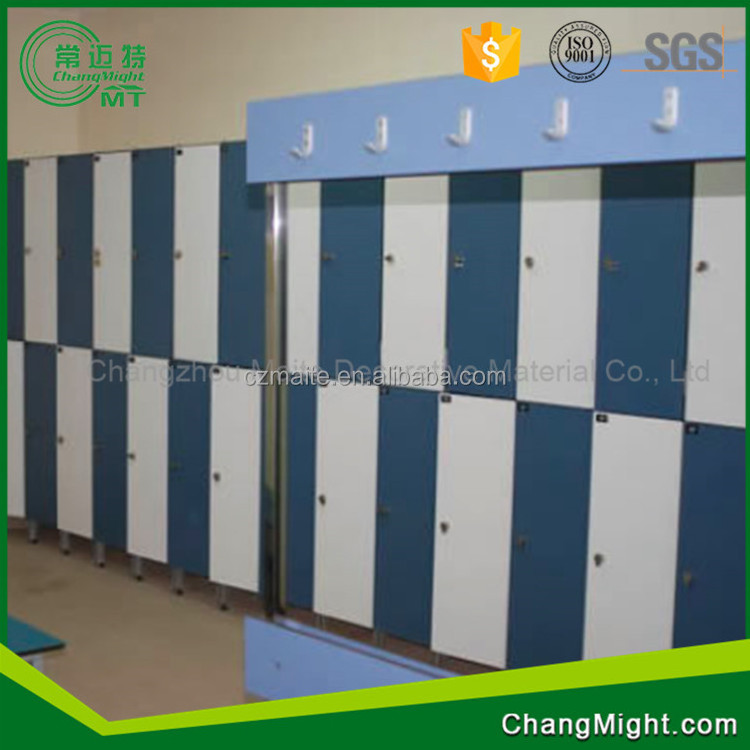 high grade compact hpl laminate lockers / cheap hpl locker cabinet / shopping mall gym lockers for fireproof waterproof