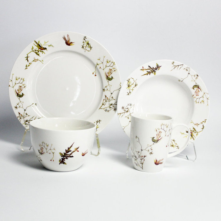 Luxury tableware novelty best quality golden decals wedding porcelain dinnerware sets