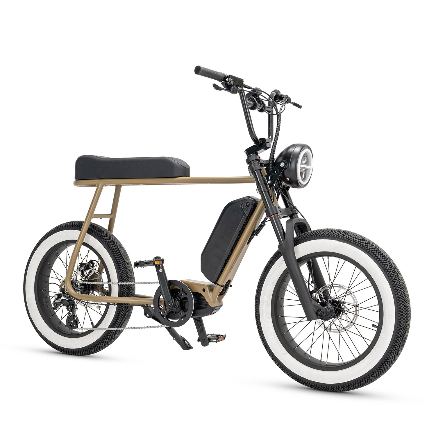 2024 Mario vintage fat tire ebike with 250w mid motor powered by 36v lithium battery