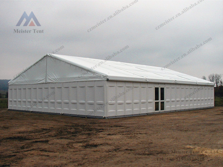 Heavy duty temporary outdoor works tent with aluminum structure