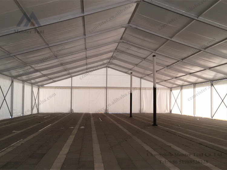 Heavy duty temporary outdoor works tent with aluminum structure