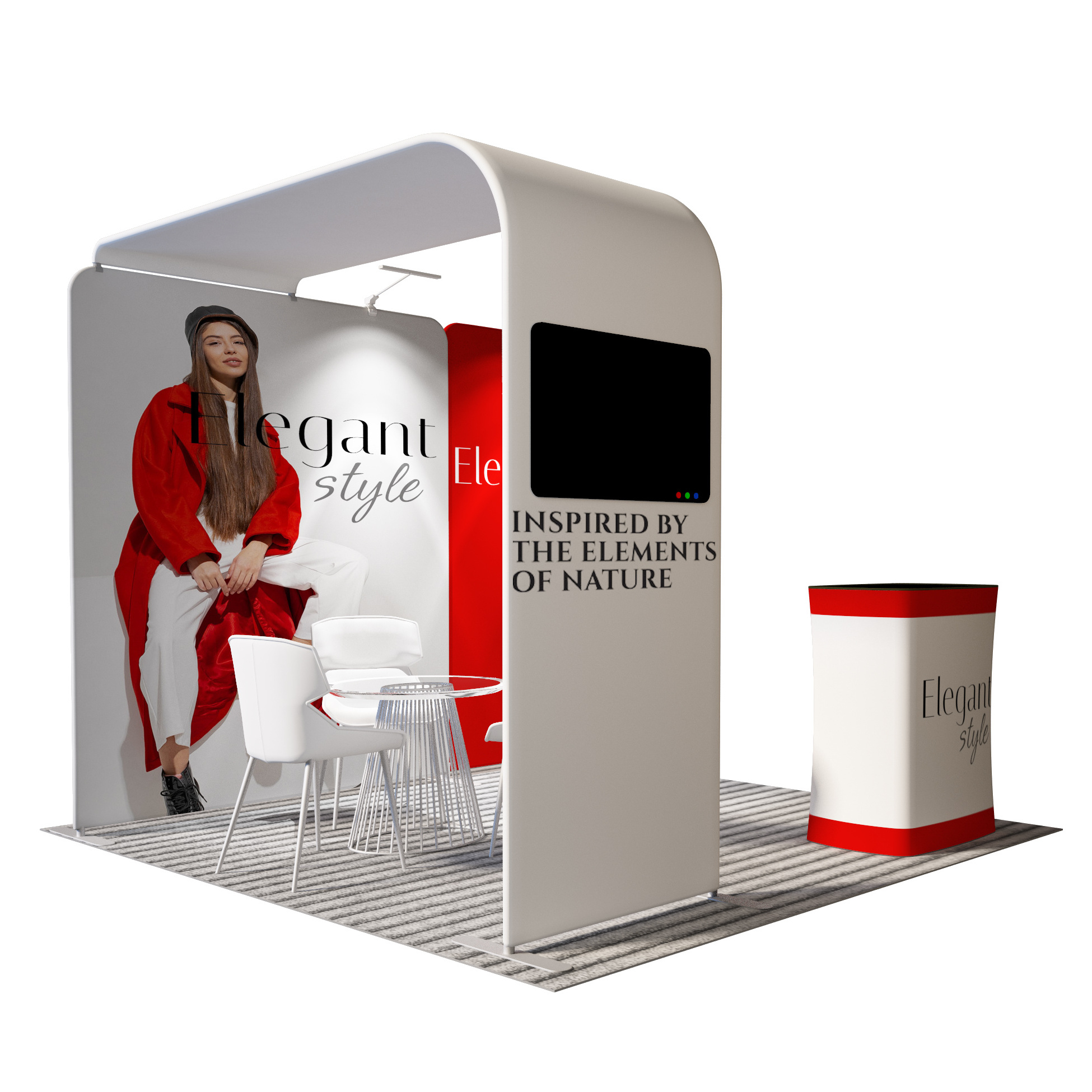 Modern aluminum trade show display quick set up free standing 3x3 exhibition booth and stall