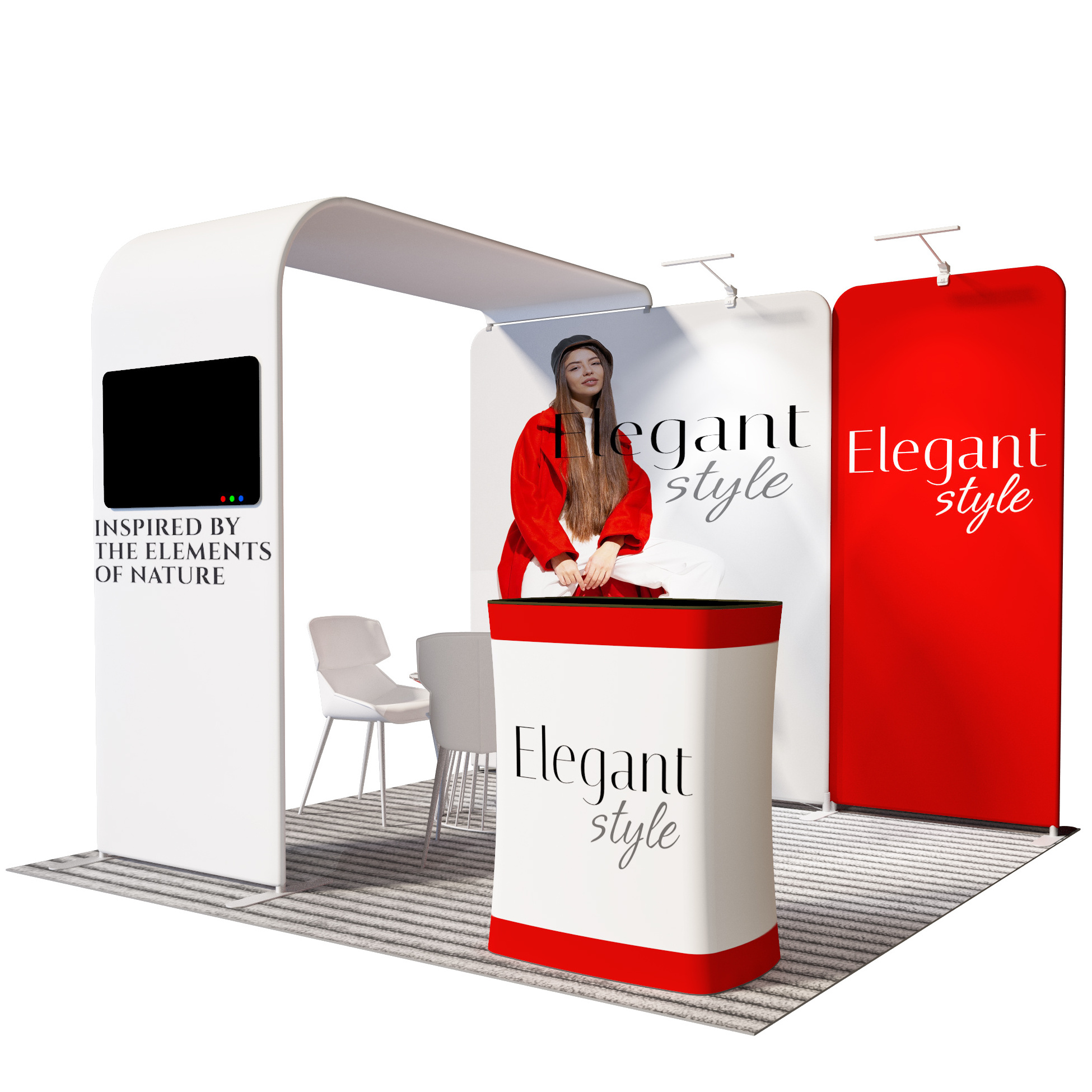 Modern aluminum trade show display quick set up free standing 3x3 exhibition booth and stall