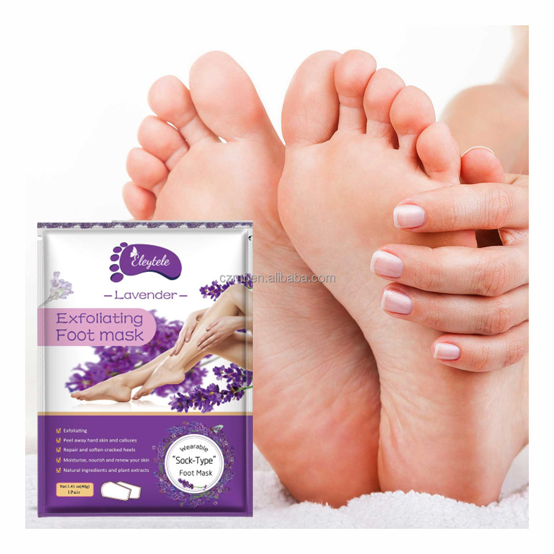 Private label batch sales feet and legs SPA  peeler exfoliating nourishing care replenishing skin collagen foot mask