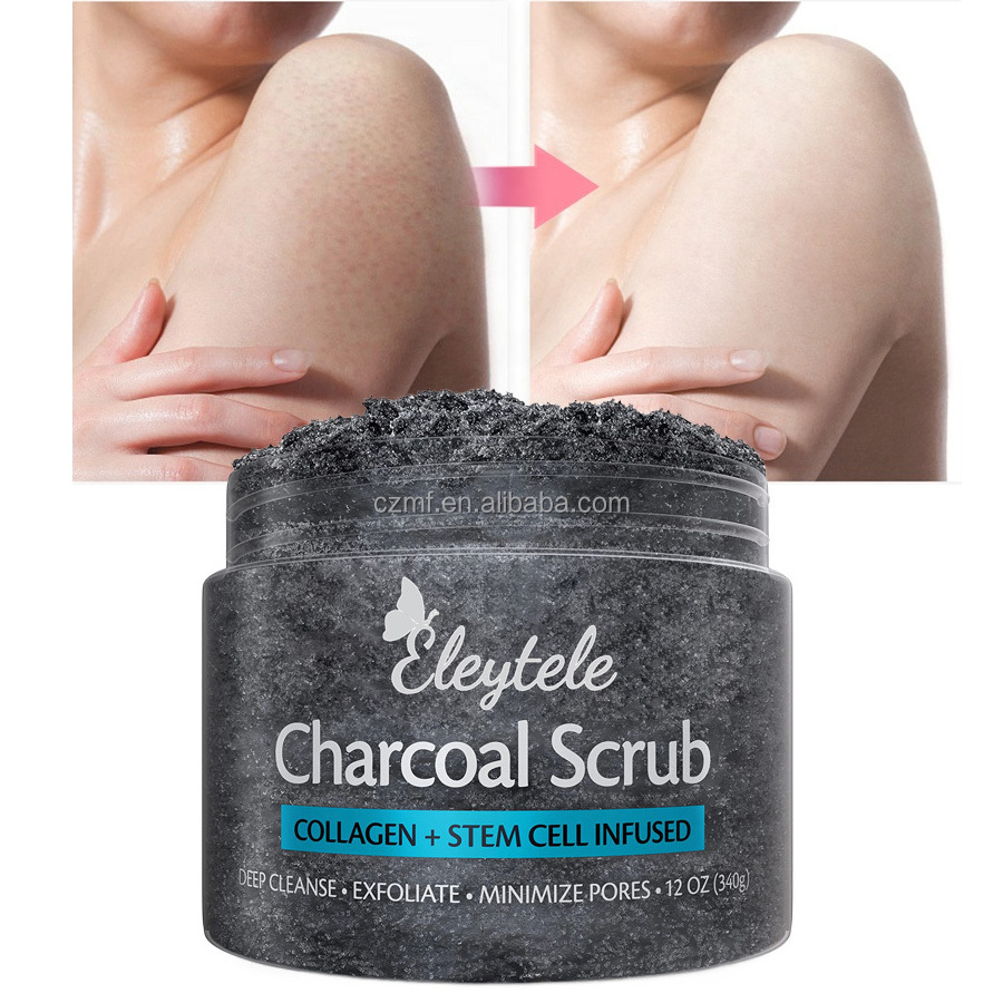 Private Label Organic Whitening Skin Care SPA Whitening Moisturizing Body Scrub Private Label Exfoliating Bamboo Charcoal Scrub