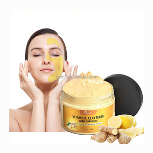 Private Label Cleansing Blackhead Removal Organic Bentonite Mud Anti Acne Skincare Brighten Beauty Turmeric Clay Face Mask