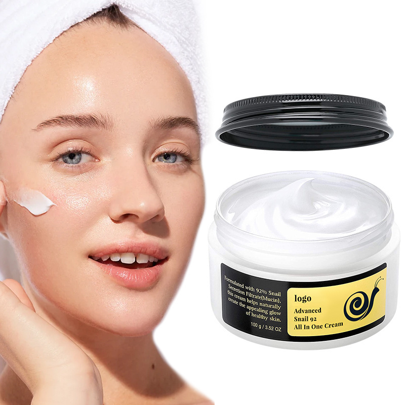 Private label OEM Snail Mucin Repair Facial Cream Natural Dry Skin Acne Aging Daily Sensitive skin Moisturizer Face Snail Cream