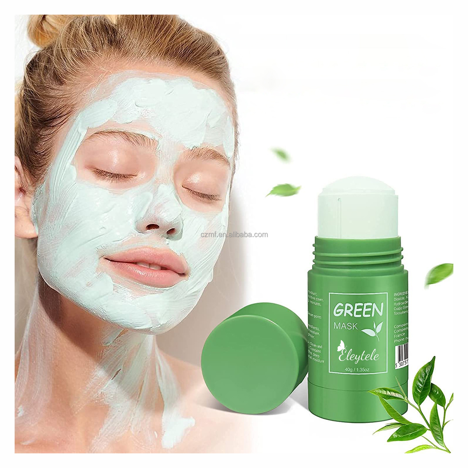 Private Label Clay Mask Stick Facial Skin Care Matcha Green Tea Cleansing Stick Mask Facial Clay Mud Solid Green Tea Mask Stick