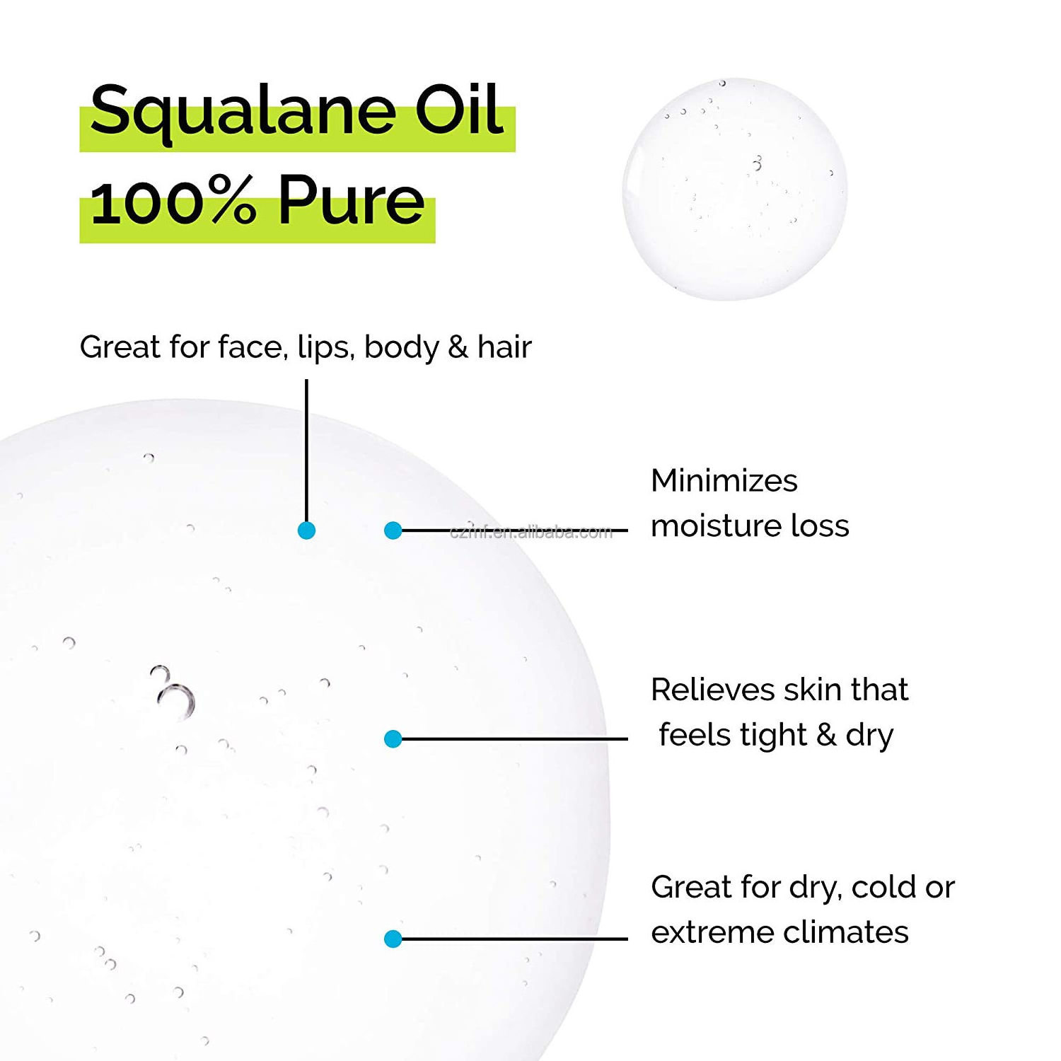 Private Label 100%Natural Organic Skin Care Essential Oil Facial Body Hydrating Moisturizer Smooth Massage  Soften Squalane Oil