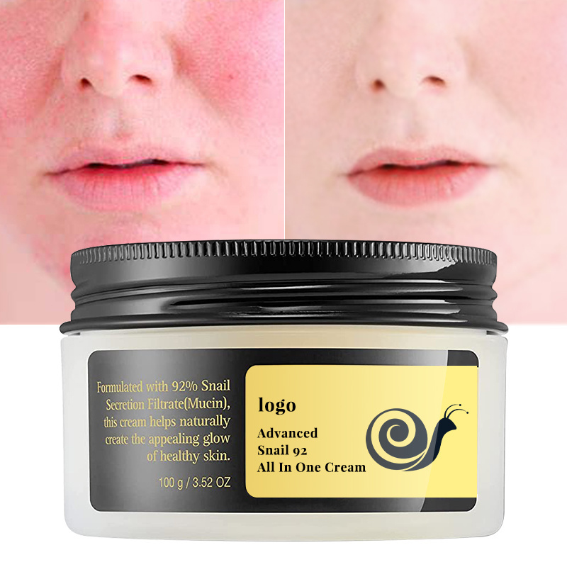 Private label OEM Snail Mucin Repair Facial Cream Natural Dry Skin Acne Aging Daily Sensitive skin Moisturizer Face Snail Cream