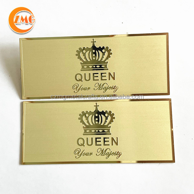 hot sale flat laser cut stainless steel metal name plate sticker