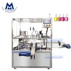 Full automatic varnish glue uv liquid and remover capping bottle nail gel polish filling machine