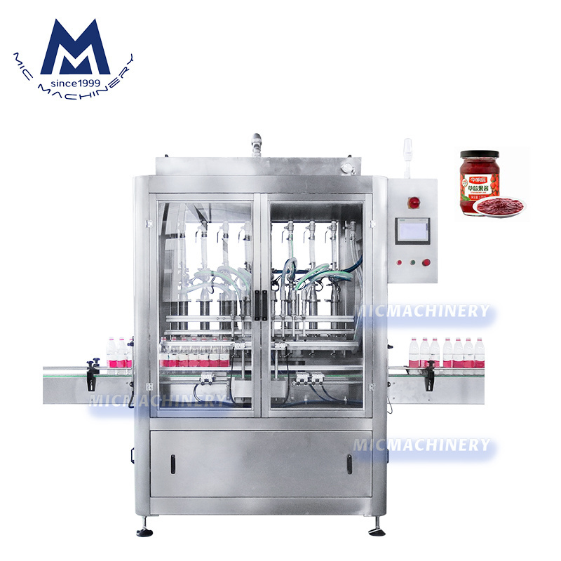 Automatic barbeque paste fish jar pepper garlic bbq chili hot bottle tomato sauce filling machine