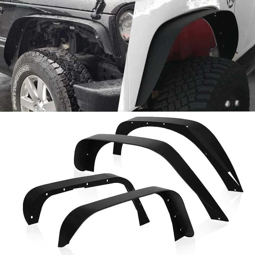 Mudguard Arch Widening Strips Steel Flat Fender Flares For Jeep Wrangler JL JK