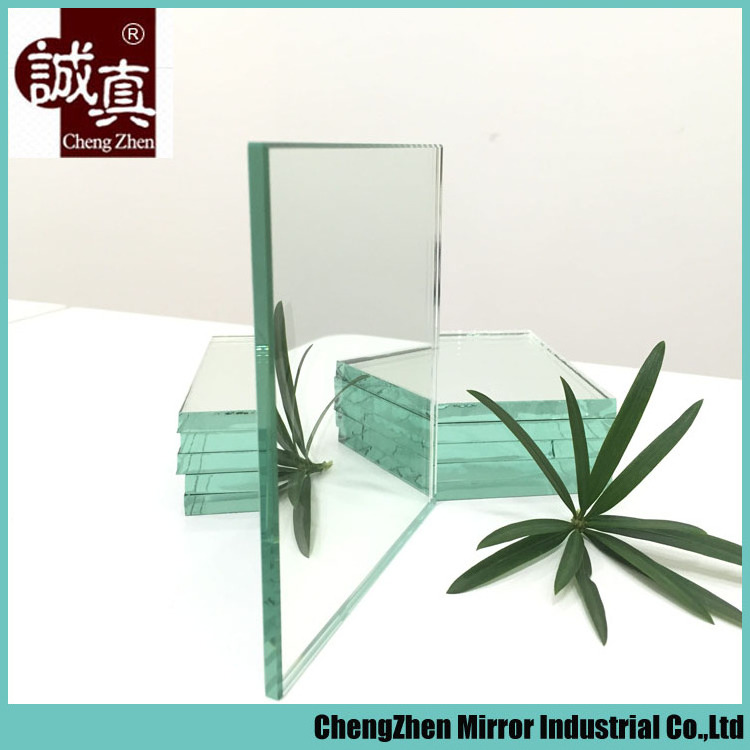 Double coated silver mirror glass with high reflectivity for durable use