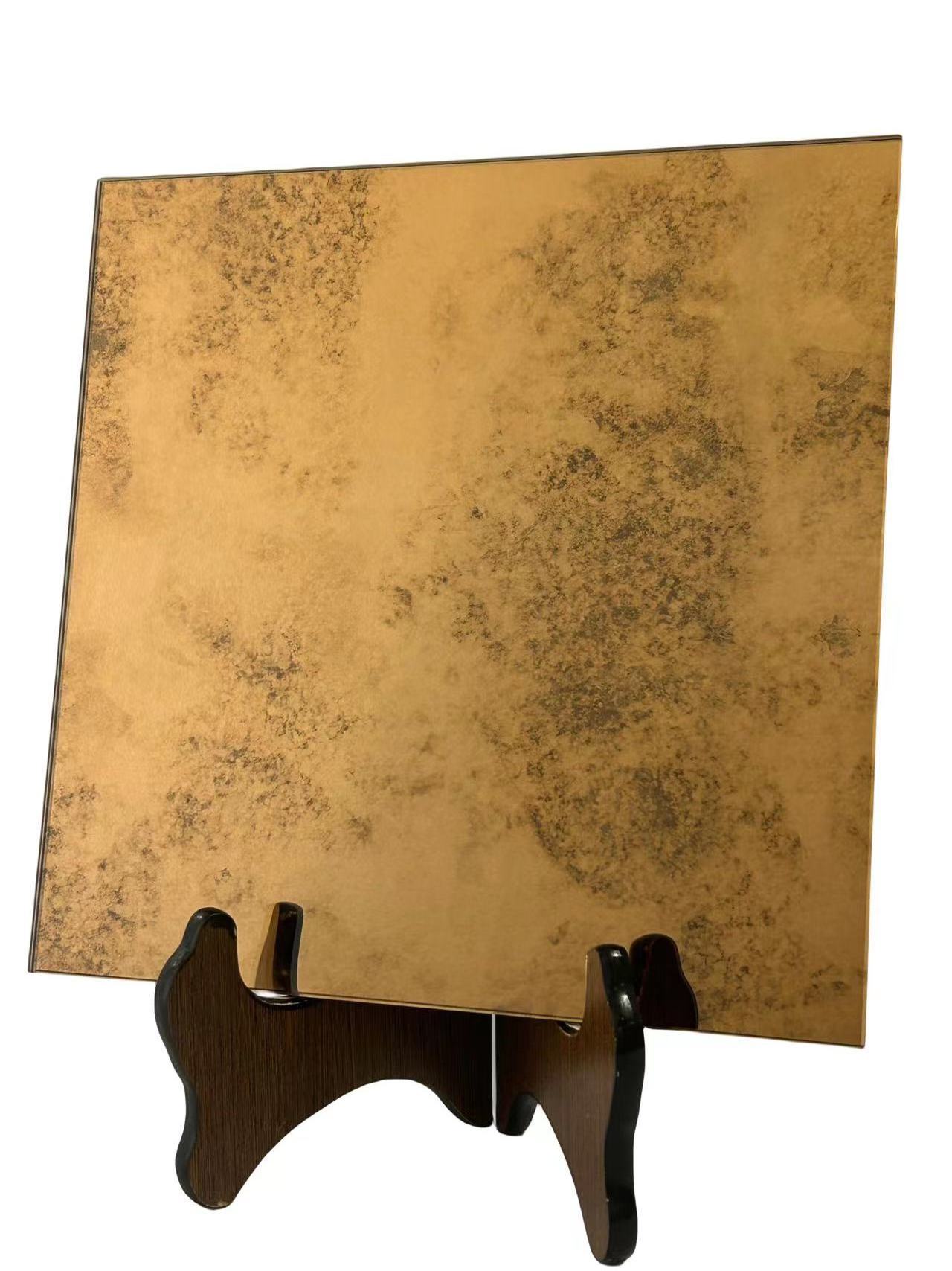 K Golden Bronze Antique Mirror Decoration 3mm 4mm 6mm 8mm Thickness Minimalist Luxury Glass Mirror Tiles for Wall