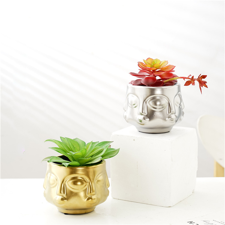 Hot sale luxury buddha head succulent pots indoor outdoor ceramic flower planter pots for garden decoration