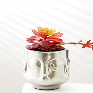 Garden decoration  buddha head shape succulent plant pots creative ceramic planter flower pots in bulk